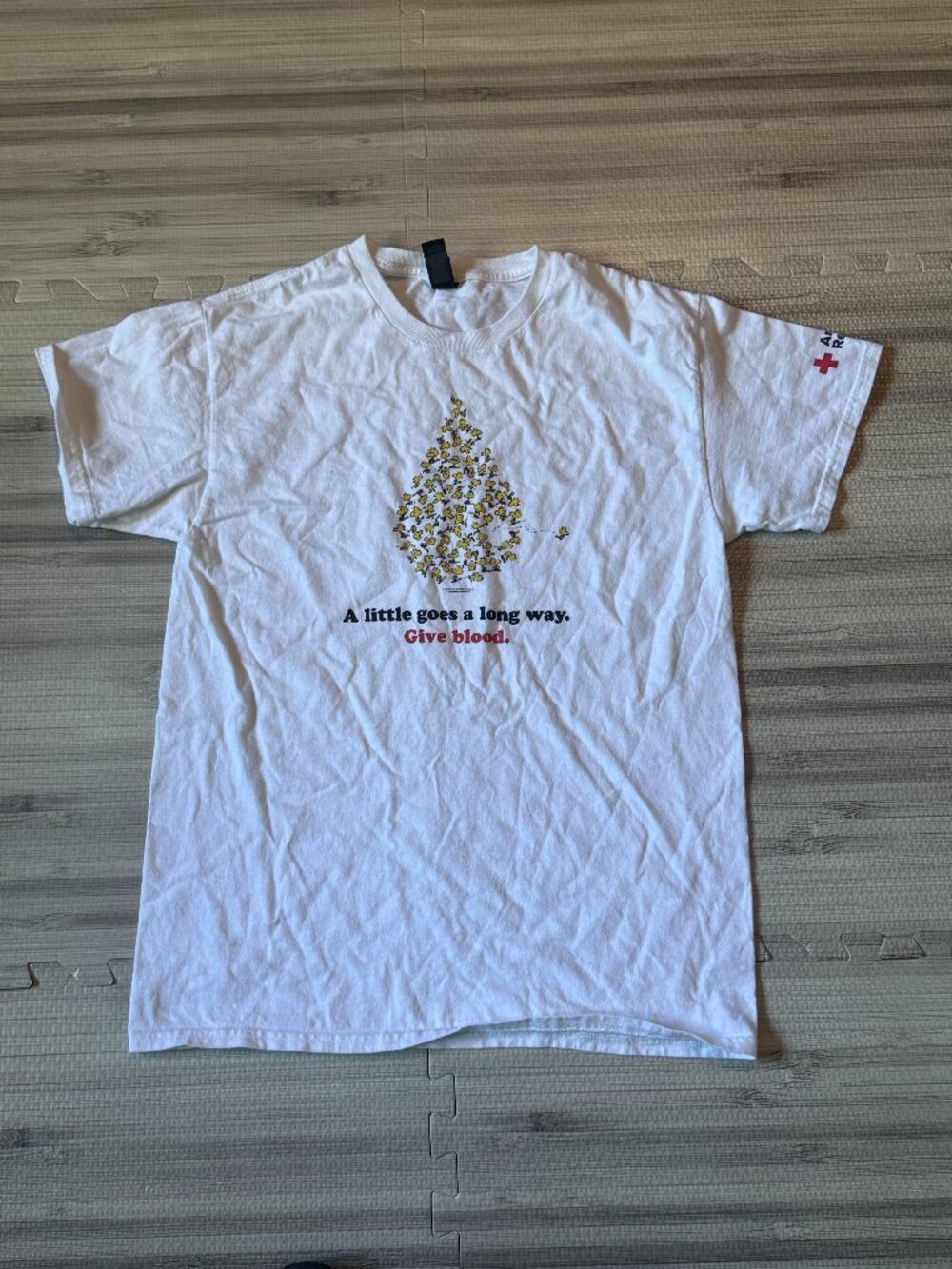 American Red Cross Peanuts Woodstock Give Blood Graphic T Shirt